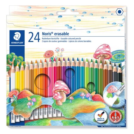Caja con 24 lápices de color borrables